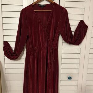 Fred David Burgundy Long Sleeve Dress